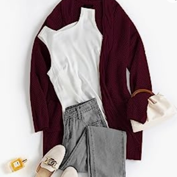 Oversized Deep Burgundy Cardigan - Picture 11 of 11